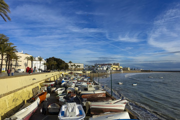 walk at the pier (sea port) of Cadiz, Spain, Andalusia, Campo del Sur