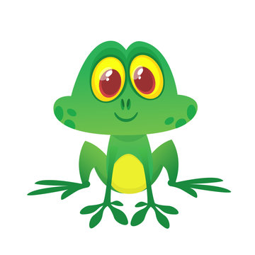 Funny Frog Cartoon Character. Vector illustration