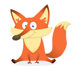Vector illustration of Cute fox cartoon