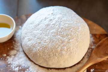 Fototapeta na wymiar Fresh home bread in the making