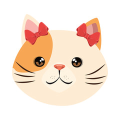 cute cat mascot head character vector illustration design