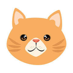 cute cat mascot head character vector illustration design