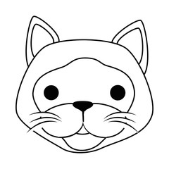 cute cat mascot head character vector illustration design