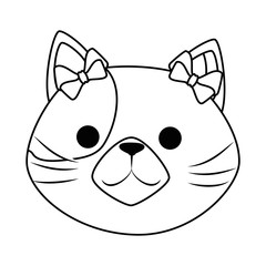 cute cat mascot head character vector illustration design