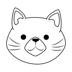 cute cat mascot head character vector illustration design