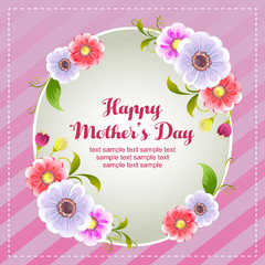 happy mother day card with flower
