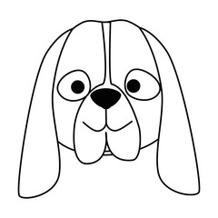 cute dog breed head character vector illustration design