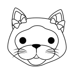 cute cat mascot head character vector illustration design