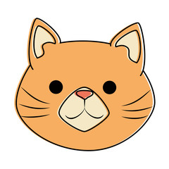 cute cat mascot head character vector illustration design