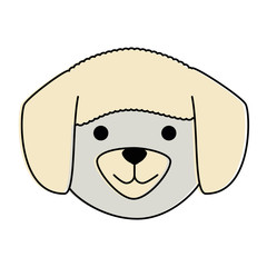 cute dog breed head character vector illustration design