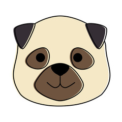 cute dog breed head character vector illustration design