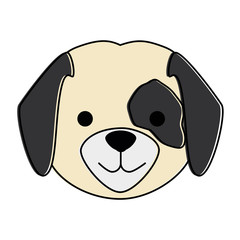 cute dog breed head character vector illustration design