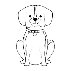 cute dog breed character vector illustration design