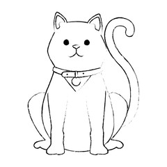 cute cat mascot character vector illustration design