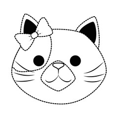 cute cat mascot head character vector illustration design