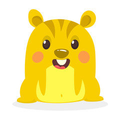 Cartoon chipmunk isolated on the white background. Vector illustration.