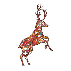 reindeer with mandala pattern vector illustration design