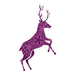 reindeer with mandala pattern vector illustration design