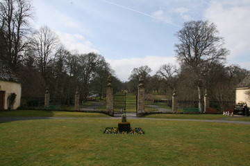 View down the drive of Traquair House - Scotland's oldest house
