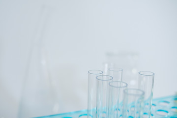 Laboratory pipette, science laboratory, doctor, science research concept,  test tube on blue background