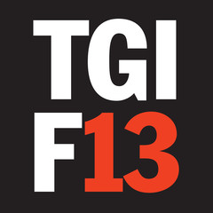 Thank God Its Friday The 13th Vector Design. TGIF 13 graphic for social media posts, advertising, and more.