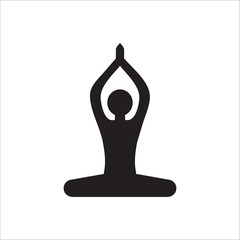 Yoga icon, black silhouette