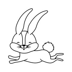 cute rabbit running easter celebration