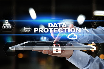 Data protection, Cyber security, information safety and encryption. internet technology and business concept.