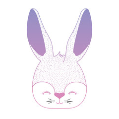 cute rabbit head easter celebration