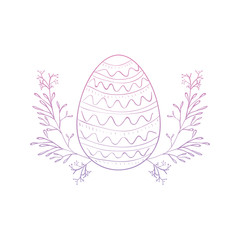 happy easter egg paint with wreath