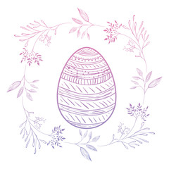 happy easter egg paint with wreath