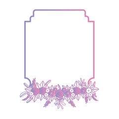 elegant frame with roses decorative