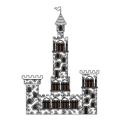 medieval castle with flags