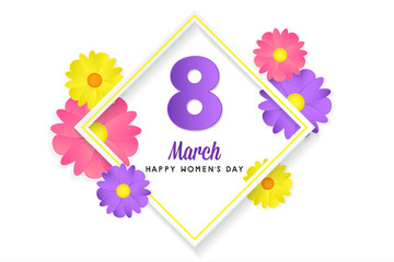 8 march womens day greeting card poster banner background	