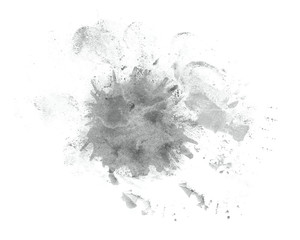 Abstract watercolor background hand-drawn on paper. Volumetric smoke elements. Neutral Gray color. For design, websites, card, text, decoration, surfaces.