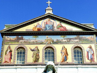 Fototapeta na wymiar Facade of St. Paul Outside the Walls