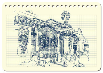 Graphic illustration with decorative architecture 11