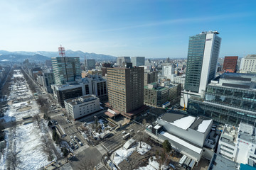 Obraz premium さっぽろテレビ塔から見る札幌市街の風景