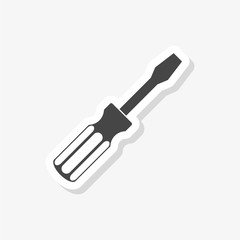 Screwdriver vector sticker, simple vector icon