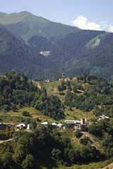 Fototapeta na wymiar In the mountains of Svaneti, Georgia