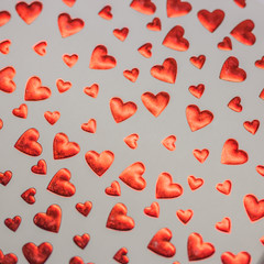 Red heart glitter romantic concept