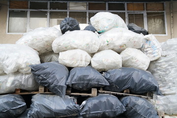 ready for recycling  garbage bags