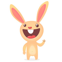 Rabbit or Easter Bunny cartoon character. Vector illustration