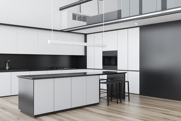 White loft kitchen corner