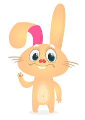 Cartoon Rabbit Character on a White Background. Vector illustration