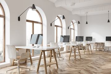 Side view of a modern open space office
