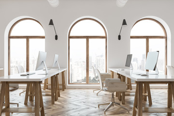 Side view of an open space office