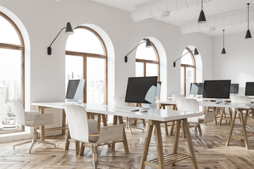 Corner of an open space office