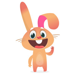 Cartoon Rabbit Character. Vector illustration. Easter. Isolated on white