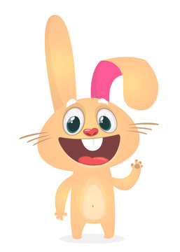 Cartoon Rabbit Character. Vector illustration. Easter. Isolated on white